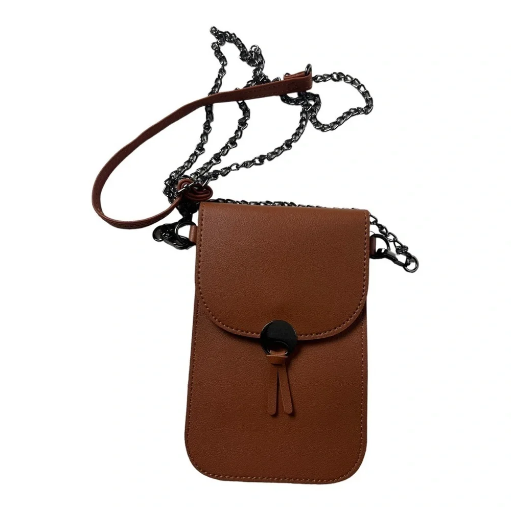 Brown Phone Touch Screen Crossbody Bag